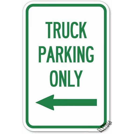 Reserved Parking Sign Truck Parking Only with Left Arrow| 12" X 8" Metal tin Signs Aluminum Rust Proof Parking Sign