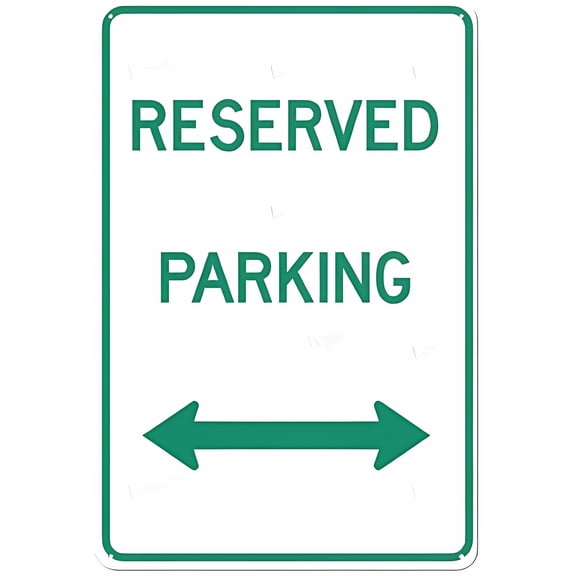 Reserved Parking Sign with Double Arrow - 8"x12" Aluminum Metal Sign, Fade Resistant, Dual-Direction Reserved Spot, Business Property Signage
