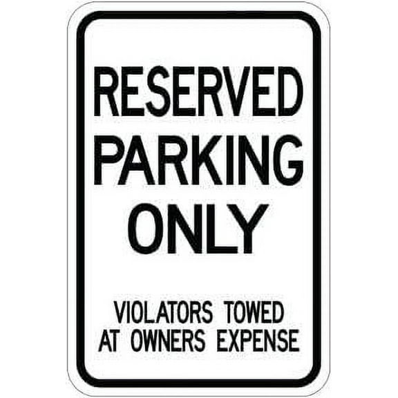 Reserved Parking Violators Parking Signs Metal Sign Tin Sign 8x12 Inch - Caution Safety Warning Security Signs Indoor & Outdoor Signs for Home, Office, Work