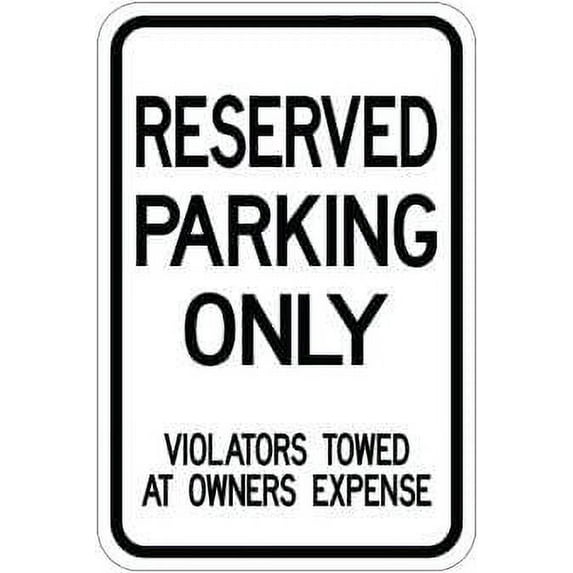 Reserved Parking Violators Parking Signs Metal Sign Tin Sign 8x12 Inch - Caution Safety Warning Security Signs Indoor & Outdoor Signs for Home, Office, Work