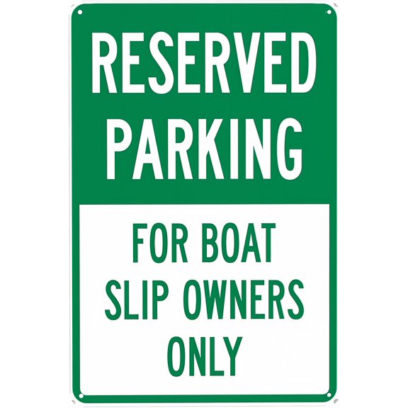Reserved Parking for Boat Slip Owners Only Tin Sign - 8"x12", Vintage Decor for Home, Farm, Bar, Coffee Shop, Club, Marina Zones