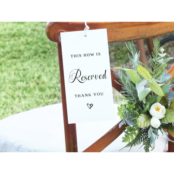 Reserved Seating Sign, Wedding Signage, Celebration of Life, Funerals, Church Pews, Special Events Paper Aisle Hanging Sign Minimalist Decor
