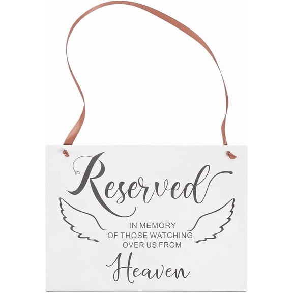 Reserved Seating Signs Wood Reserved Hanging Wing Sign Special Events Reserved Signs Rustic Weddings Reserved Seating Signs for Church Restaurant Chairs Doorways Decor 9.8x7.5x0.2in 1pc
