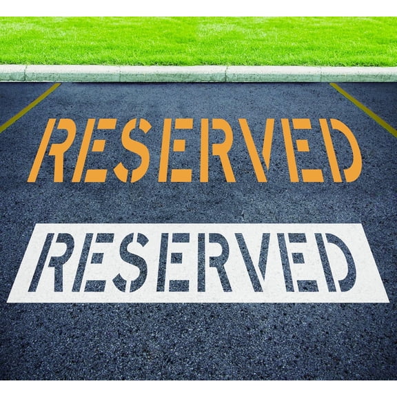 Reserved Stencil 12" Letters, Foldable Silicone Reusable Stencil for Parking Lot Line Painting, Pavement, Asphalt & Concrete Marking Template