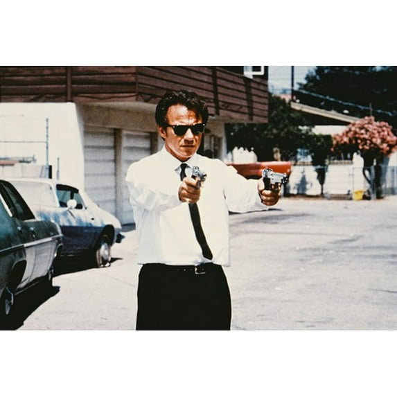 Reservoir Dogs Harvey Keitel 24x36 Poster white shirt and shades pointing two guns