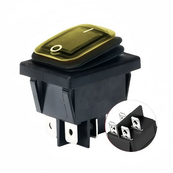 Reset Waterproof Rectangular Switch Rocker Switch 20A DPST Rocker Switch IP67