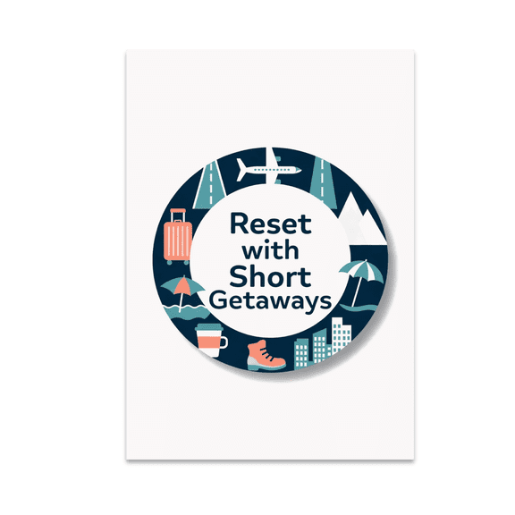 Reset with Short Getaways Poster Art - Travel Lovers - 13x19 Poster Print