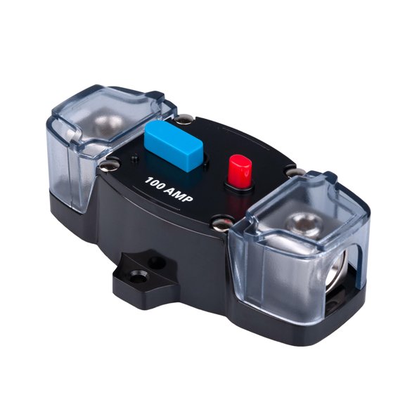 Resettable Inverter Block Inline Fuses Holder Circuits Breaker Manual Reset for Protecting Trolling Motor Stereo Systems