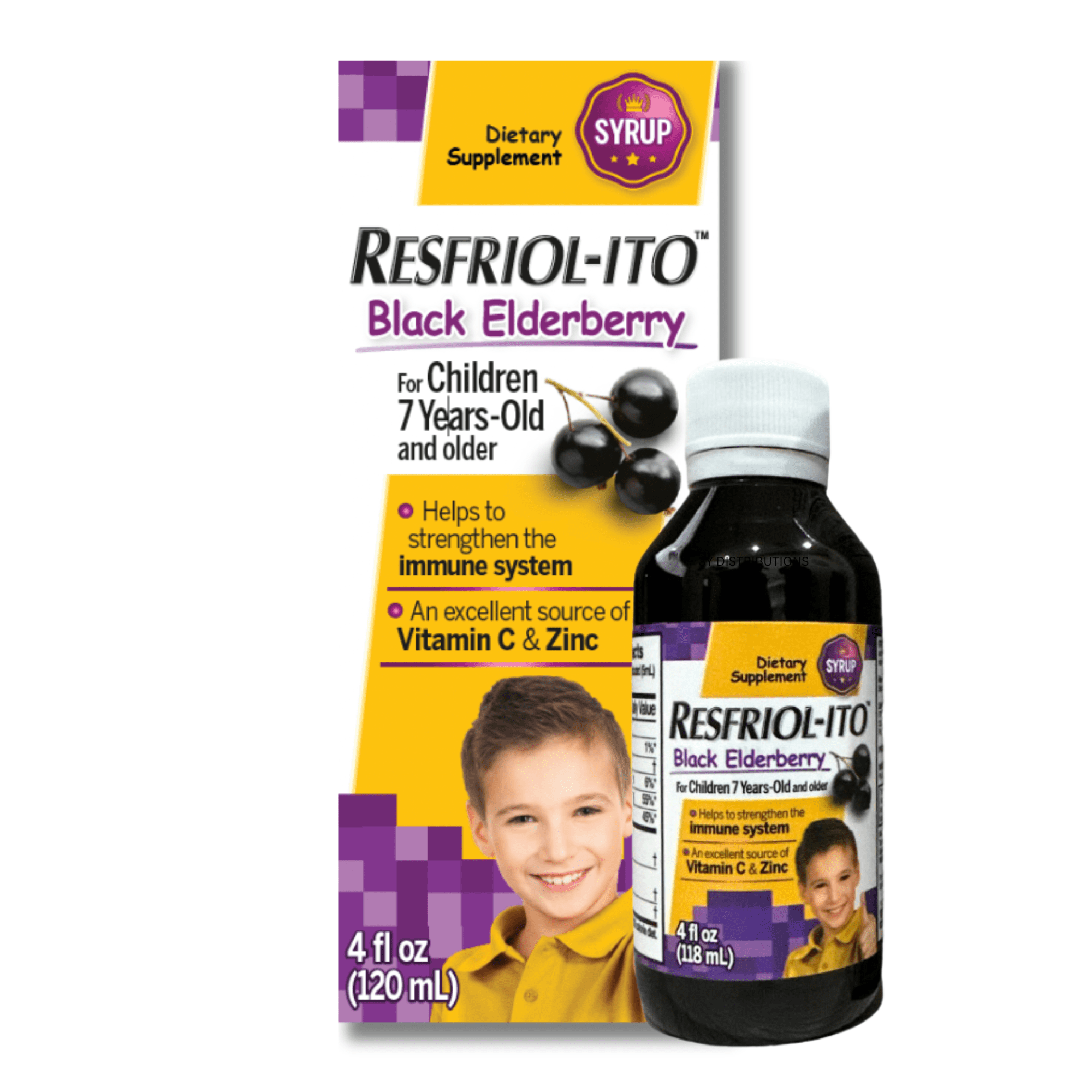 Resfriolito Black Elderberry Immune System Vitamin C & Zinc Syrup 4