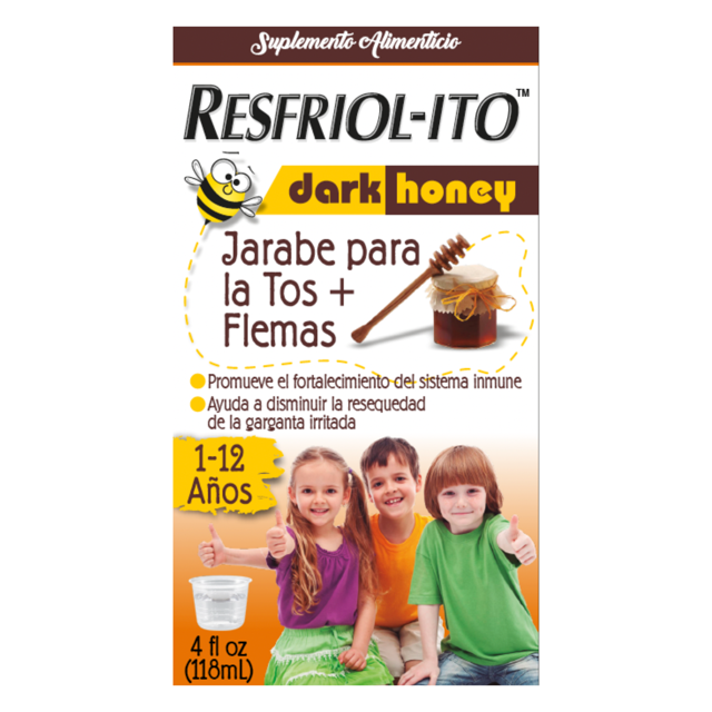 Resfriolito Dark Honey Cough + Mucus Syrup for Ages 112 Years