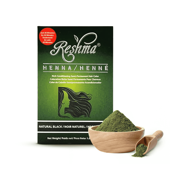 30-Minute Henna Hair Dye Soft Shiny Hair Henna Hair Color Dye, 100% Gray Coverage, Semi-Permanent hair Dye 1.05 oz Pack of 1 (Black) by Reshma Beauty