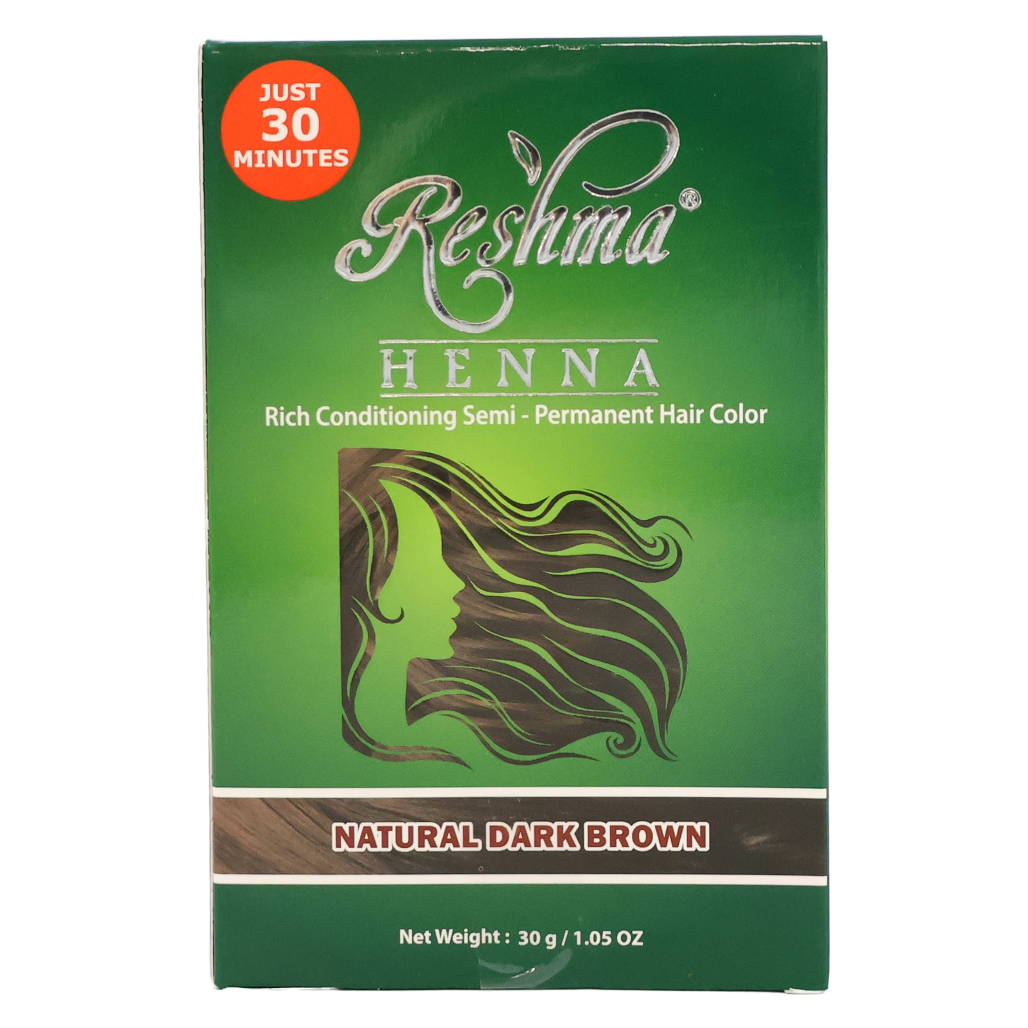 Reshma Henna Powder Natural Dark Brown Semi Permanent Hair Color, 1.05 Oz, Pack of 2