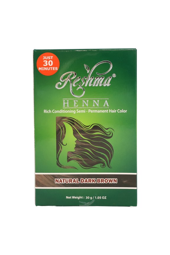 Reshma Henna Powder Natural Dark Brown Semi Permanent Hair Color, 1.05 Oz, Pack of 3