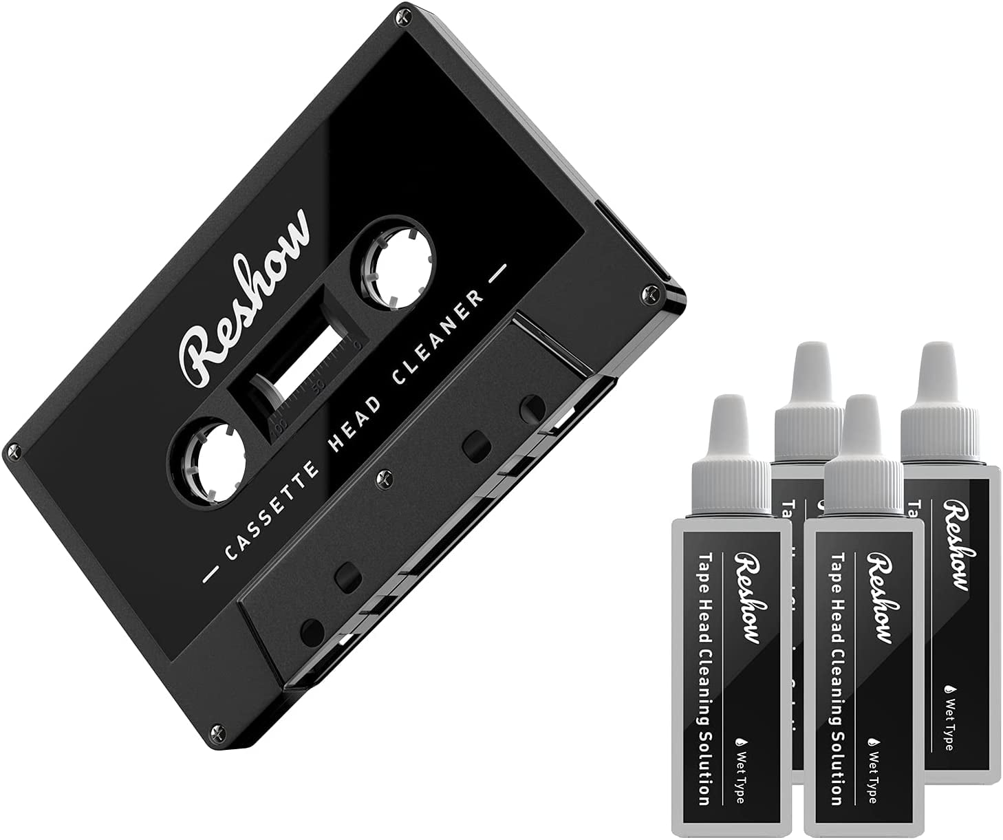 Reshow Audio Tape Cette Head Cleaner w/ 2 Fluids Care Wet Maintenance Kit  for Cette Tape