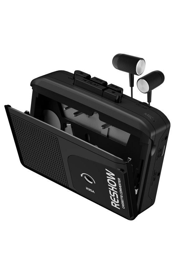 Walkman Cassette Player to MP3 Digital Converter with Noise Reduction, Portable Tape Recorder, Black