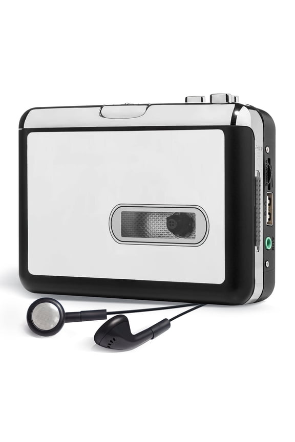 Portable Cassette Player, Best Overall Standalone USB Cassette to MP3 Converter, Audio Music Cassette Tape to Digital Converter Player (White)