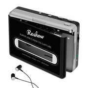 Reshow Portable Cassette Player, USB Cassette to MP3 Converter, Tape Digitalizer for Laptop and PC, Black