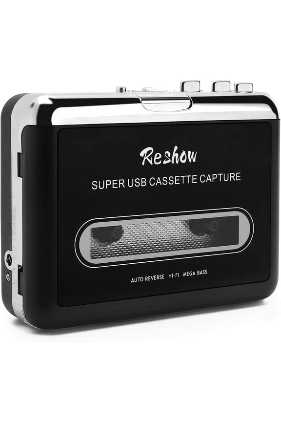Cassette Player Portable Tape Player Captures MP3 Audio Music via USB Compatible with Laptops and Personal Computers Convert Walkman Tape Cassettes to iPod Format (Black)