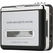 Reshow Retro Walkman Cassette Player, Portable Tape Player and Audio Cassette to Digital Converter, Compatible with Laptops and Personal Computers, Convert Tapes to iPod Format Silver
