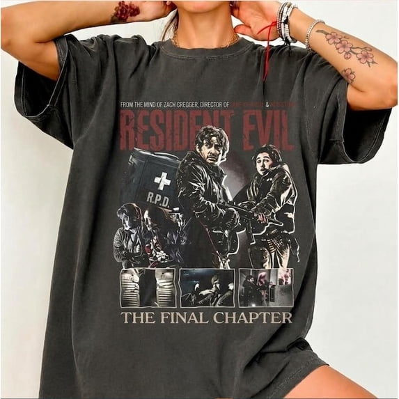 Graphic Raccon Resi.de.nt Evil Movie Shirt, Zach Cregger Raccoon City Horror Graphic ...