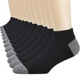thumbnail image 1 of Resicozy 12 Pcs Mens Seamless Cotton Ankle Crew Dress Socks Casual Athletic Running Socks Trendy Solid Color Stockings Black, 1 of 4