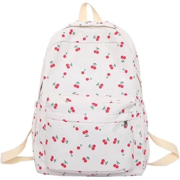 Resicozy 2026 Cute Bag Floral Printed Backpack for Grils Aesthetic Backpack Laptop Daypack White Bow Printed