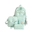 thumbnail image 1 of Resicozy 2026 Cute Polka Dot Backpack 4-Piece Set for Teen Nylon Backpack Set Aesthetic Daypack Green, 1 of 3