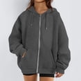 thumbnail image 1 of Resicozy 2026 Zip Up Hoodies for Women Fall Winter Casual Sweatshirts Zipper Oversized Lightweight Cute Jackets with Pockets Dark Gray M, 1 of 6
