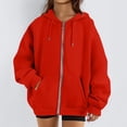 thumbnail image 1 of Resicozy 2026 Zip Up Hoodies for Women Fall Winter Casual Sweatshirts Zipper Oversized Lightweight Cute Jackets with Pockets Red 3XL, 1 of 6