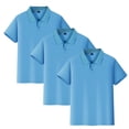 thumbnail image 1 of Resicozy 3 Pcs Polo Shirts for Girls Collar Shirt Casual Quick Dry Uniform Tops Short Sleeve Tshirts 2026 3-12 Years Blue 140, 1 of 5
