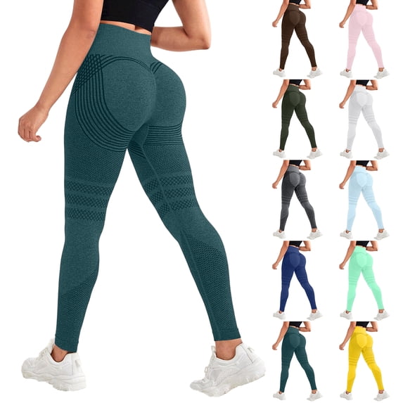 Resicozy 3D Cellulite Leggings Womens Compression High Waisted Compression Leggings Butt Lifting Workout Leggings Dark Green L