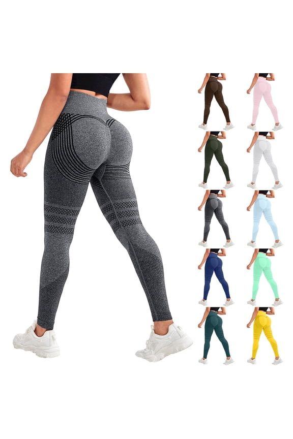 3D Cellulite Leggings Womens Compression High Waisted Compression Leggings Butt Lifting Workout Leggings Gray 2XL