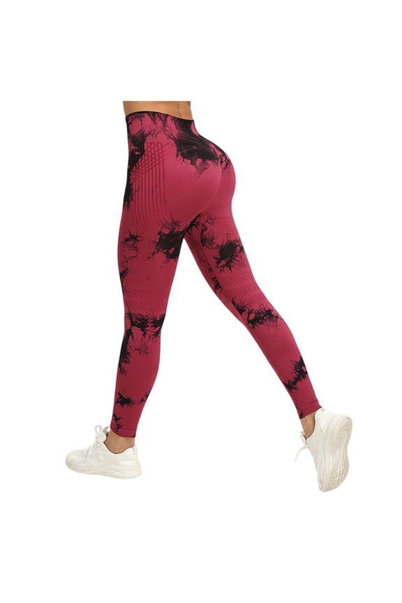 3D Leggings for Women, Anti Cellulite Leggins for Lipedema, High Waisted Push Up Sculpting Fitness Pants Red M