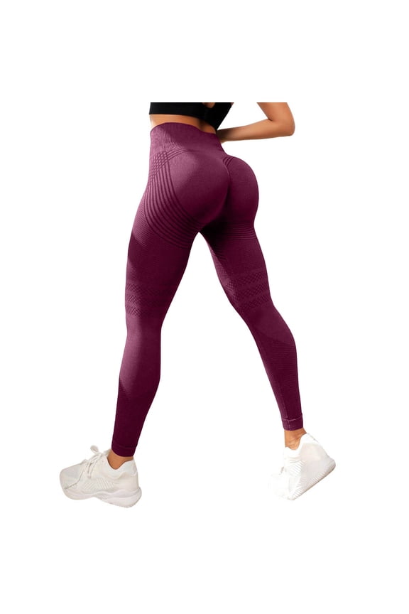 3D Leggings for Women, Anti Cellulite Leggins for Lipedema, High Waisted Push Up Sculpting Fitness Pants Wine 2XL