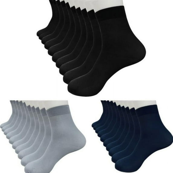 Resicozy 4 Pair Men's Ankle Socks Casual Thin Loose Fit and Stretchy Solid Color Seamless Toe Socks Black