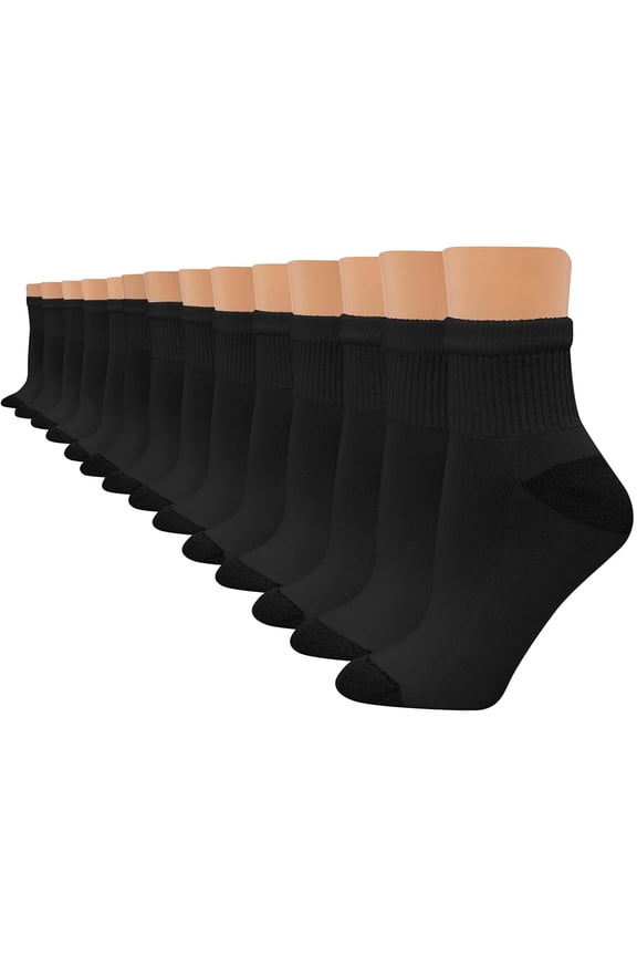 7 Pair Mini Crew Ankle Socks for Mens Running Casual Fashion Solid Color Socks Black*7