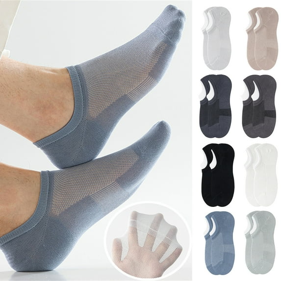 Resicozy Ankle Socks for Mens Ultra Thin Breathable Sport Socks Athletic Low Cut No Show Solid Color Stockings Blue