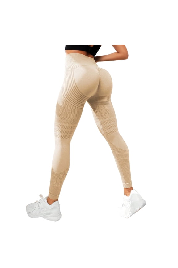 Anti Cellulite 3D-Compression Leggings Women Butt Lifting Tummy Control with Resistance Bands Body Sculpting Pants Beige 2XL