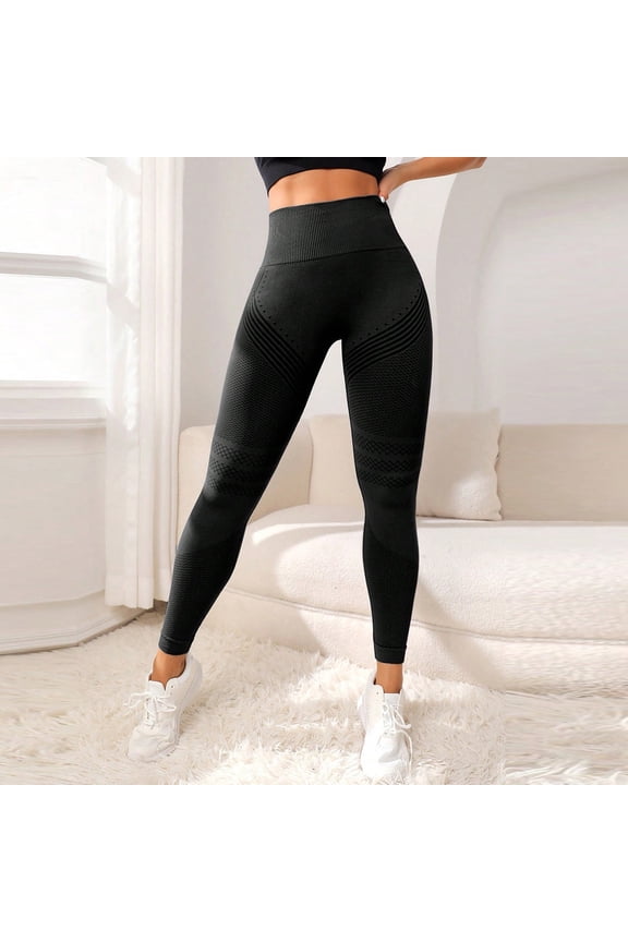 Anti Cellulite Compression Leggings, 3D Leggings, Butt Lifting Tummy Control Yoga Pants Black 5XL