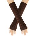 thumbnail image 1 of Resicozy Arm Warmers Long Fingerless Gloves Knit Wrist Women Thumb Hole Arm Warmers, Cute Y2k Clothes, Long Knitted Stretchy Mittens Coffee, 1 of 3
