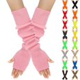 thumbnail image 1 of Resicozy Arm Warmers Women, Women's Long Stretchy Fingerless Gloves with Thumb Hole Knit Arm Sleeves for Women Y2k Pink, 1 of 3