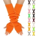 thumbnail image 1 of Resicozy Arm Warmers Women, Women's Long Stretchy Fingerless Gloves with Thumb Hole Knit Arm Sleeves for Women Y2k Saffron, 1 of 3