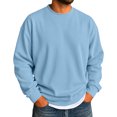 thumbnail image 1 of Resicozy Athletic Crewneck Sweatshirts Men Classic Solid Color Lightweight Long Sleeve Sweatshirts Sky Blue L, 1 of 4