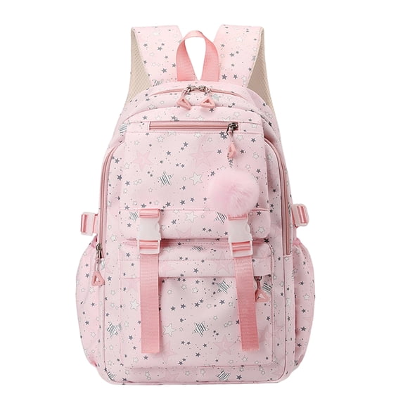 Resicozy Backpack for Teen Casual Cute Printed Backpack Book Bag Pink