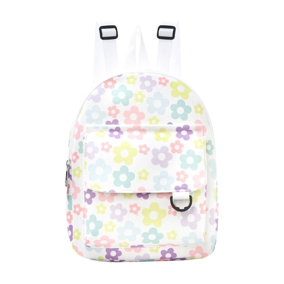 Resicozy Backpack for Teen Lightweight Bookbag for College Women Laptop Casual Cute Floral Printed Daypack White