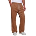 thumbnail image 1 of Resicozy Baggy Sweatpants Men Casual Straight Wide Leg Fleece Sweat Pants Athletic Workout Gym Jogger with Pockets Brown S, 1 of 7
