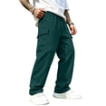 thumbnail image 1 of Resicozy Baggy Sweatpants Men Wide Leg Casual Joggers Cotton Loose Drawstring Elastic Waist Pants with Pockets Dark Green 2XL, 1 of 6