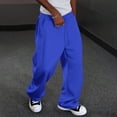 thumbnail image 1 of Resicozy Baggy Sweatpants Men Wide Leg Drawstring Waist Straight Sweat Pant 2026 Casual Workout Gym Athletic Trousers with Pockets Blue M, 1 of 4