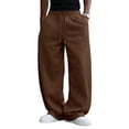 thumbnail image 1 of Resicozy Baggy Sweatpants Men Wide Leg Sweats Pants Drawstring Elastic Waist Loose Y2K Joggers with Pockets Coffee 3XL, 1 of 7