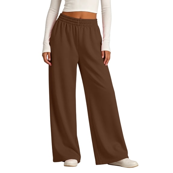 Resicozy Baggy Sweatpants Women Cute Lightweight Slacks with Pockets Wide Leg Lounge Pants Casual Fashion Oversized Pant Coffee XL